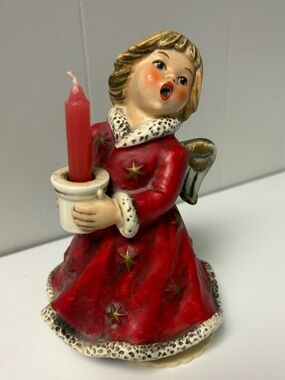 1966 Goebel Christmas Angel Candleholder HX328 Spinning Musical “Silent Night”